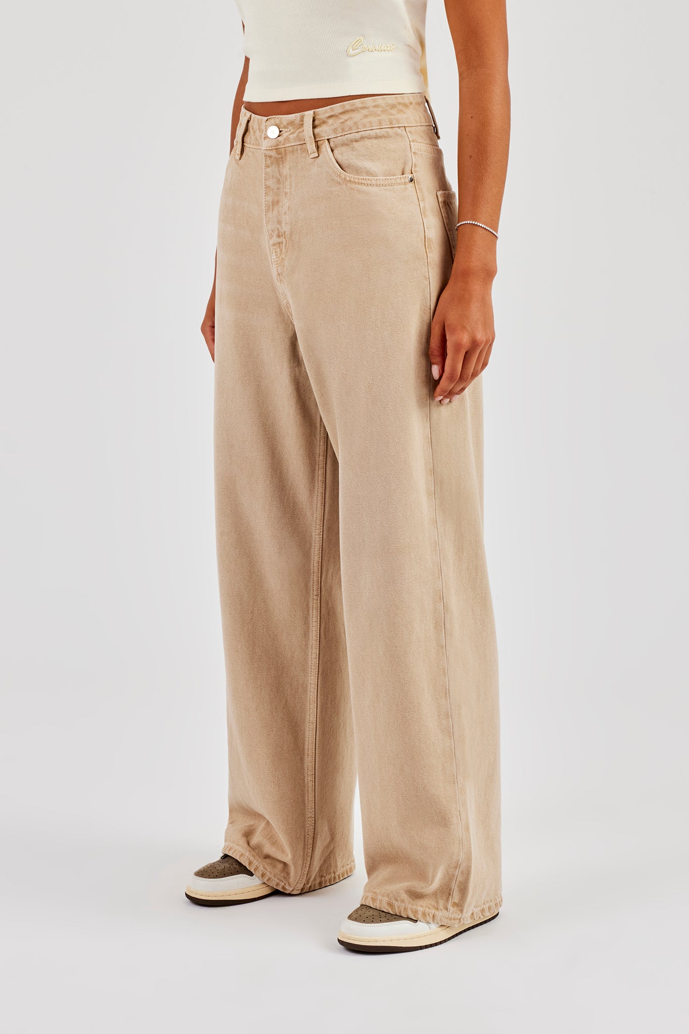 Baggy Fit Overdye Jeans - Washed Stone